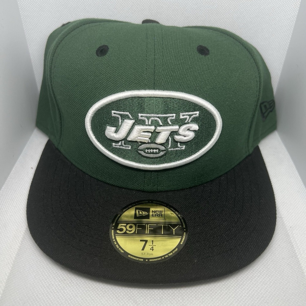 New Era 59Fifty New York‎ Jets Two-Tone Black Green Fitted Hat 7 1/4